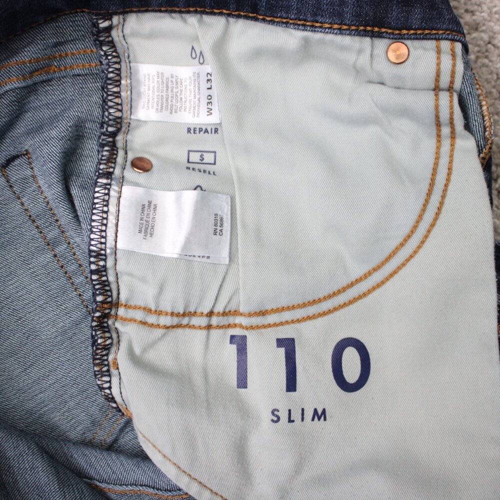 Lucky Brand Jeans Mens 30x32 Blue Coolmax 110 Slim 5-Pocket Stretch Demin - Picture 12 of 16